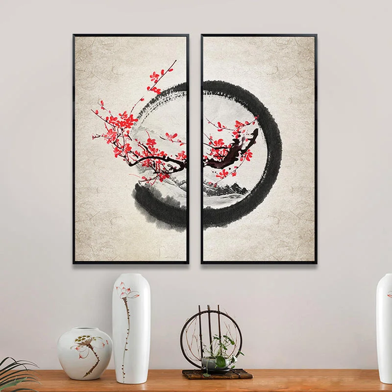 Tranh treo phòng khách, Tranh decor phòng trà, phòng thiền – Tranh thư pháp tối giản – Nghệ thuật thiền - TLA Decor