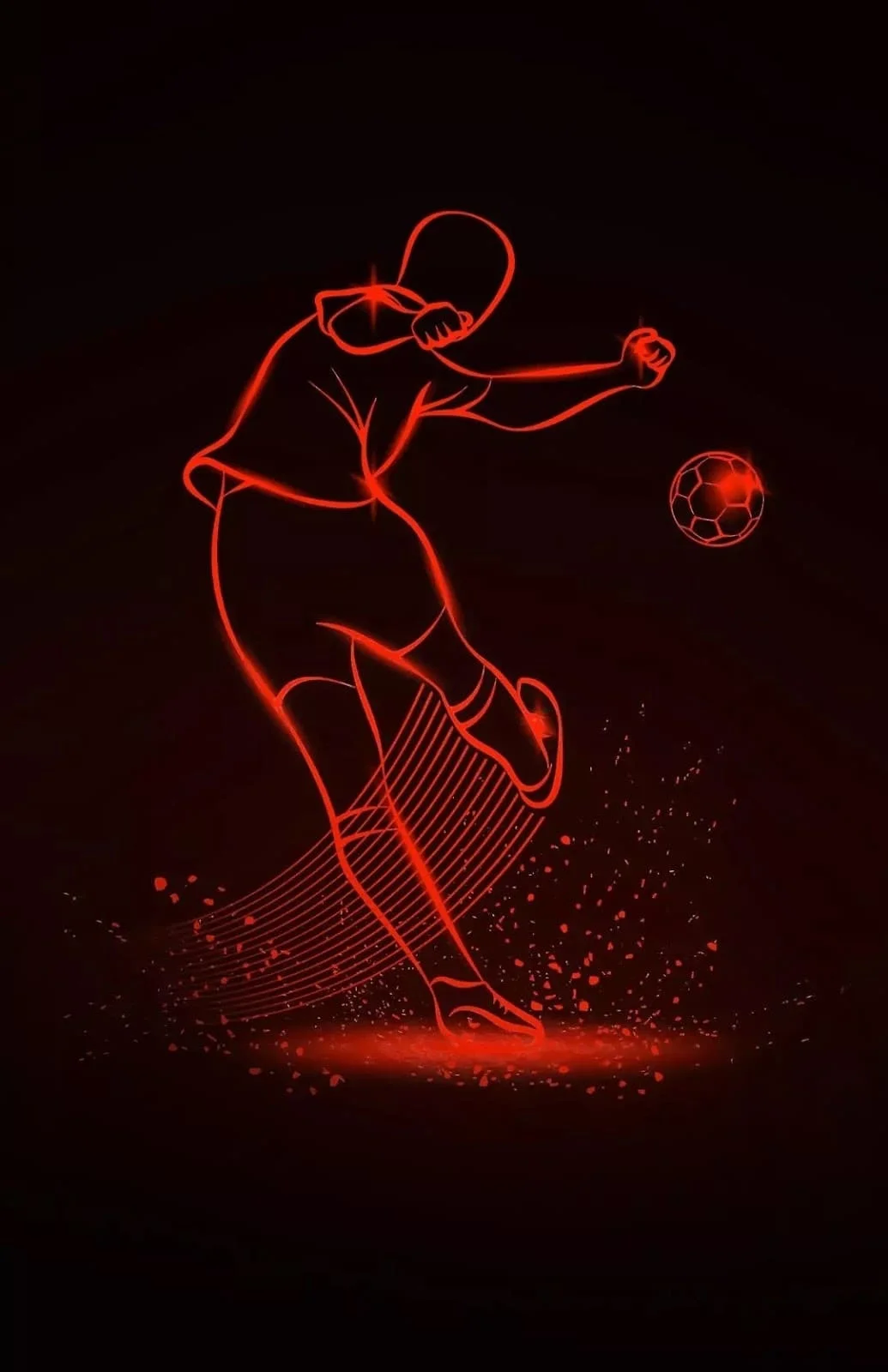 Hình minh họa neon cầu thủ đang sút bóng