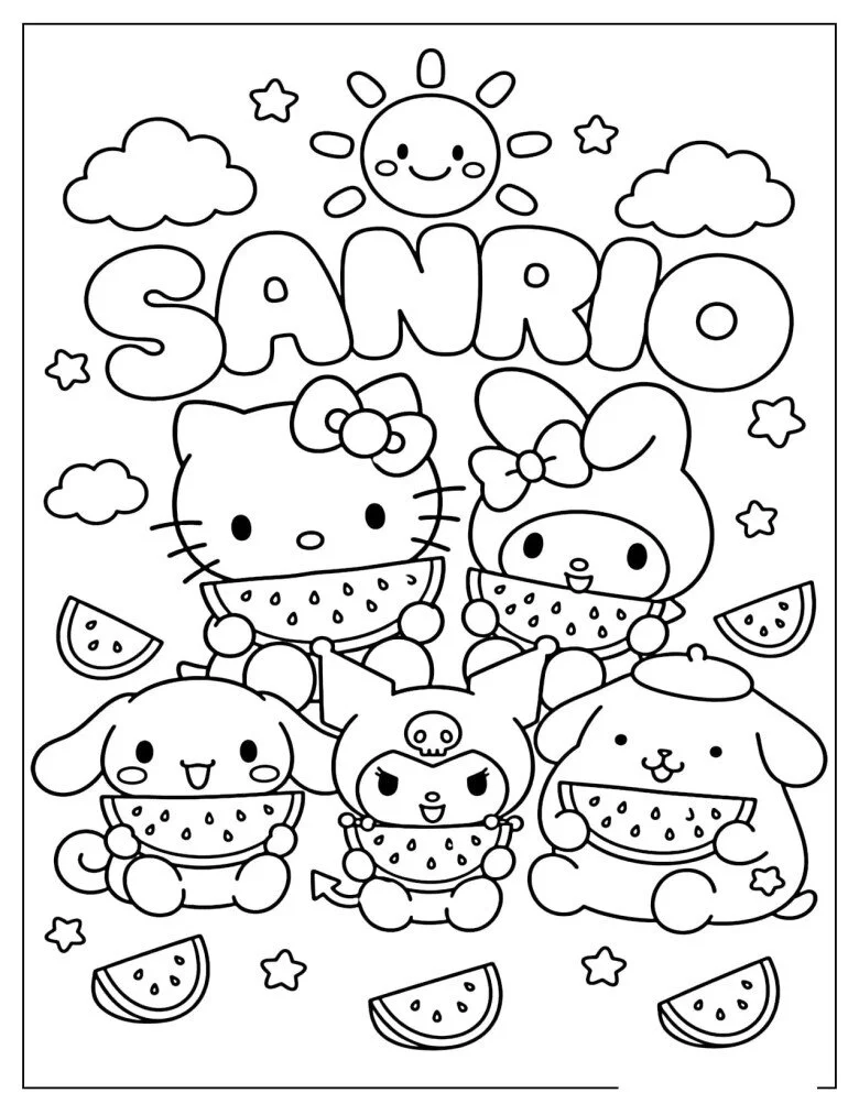Tranh tô màu Sanrio vui nhộn, giúp bé rời màn hình điện thoại và say mê sáng tạo