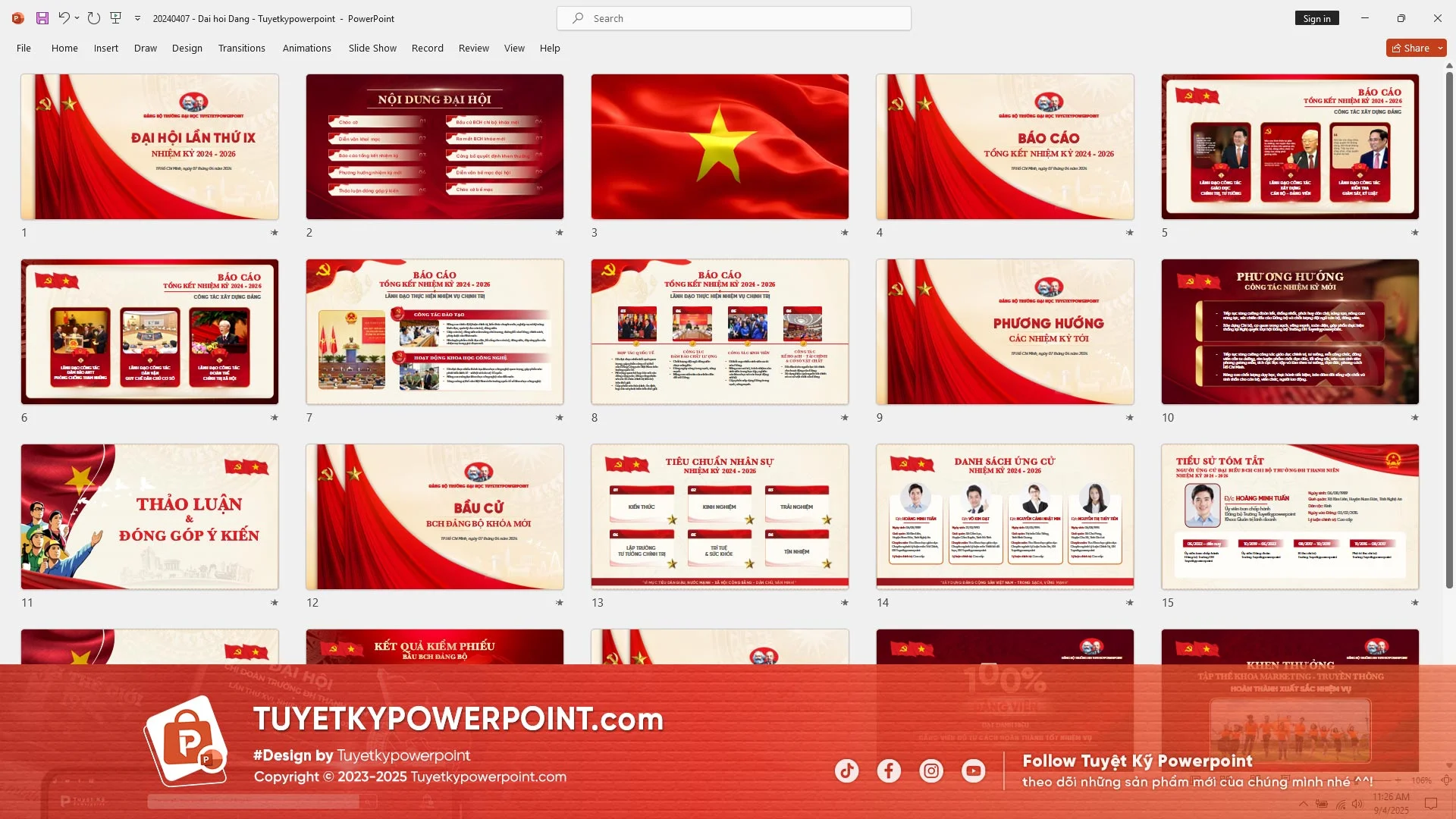 Nền powerpoint đẹp hiển thị rõ ràng các slide thuyết trình sự kiện