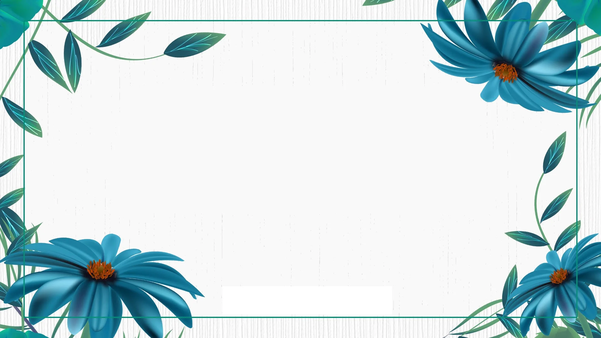 nền powerpoint đẹp trang trí hoa xanh và lá cây thanh lịch
