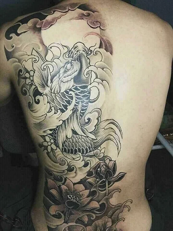 hình xăm cá chép hóa rồng (5)