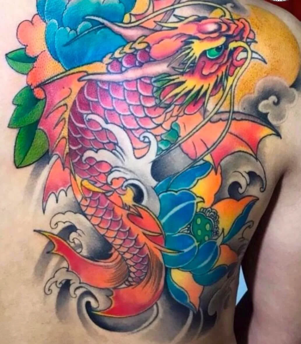 hình xăm cá chép hóa rồng (3)