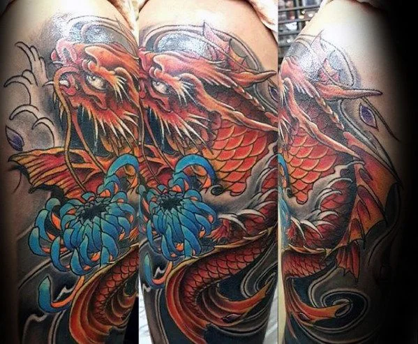 hình xăm cá chép hóa rồng (20)