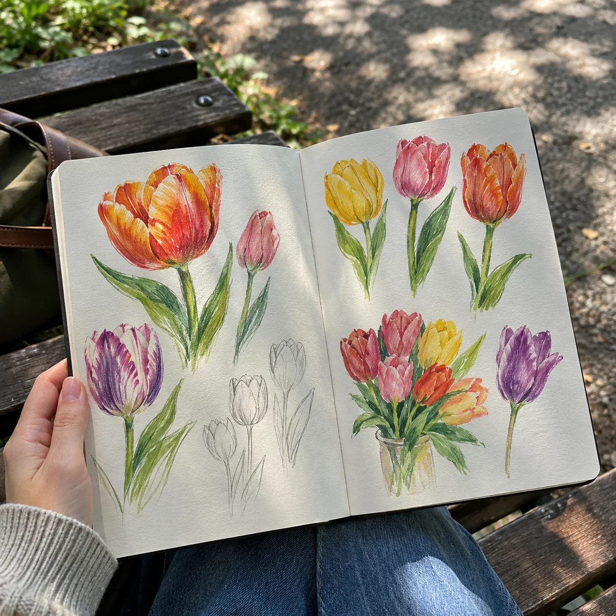 Ảnh 18 minh hoạ vẽ hoa tulip