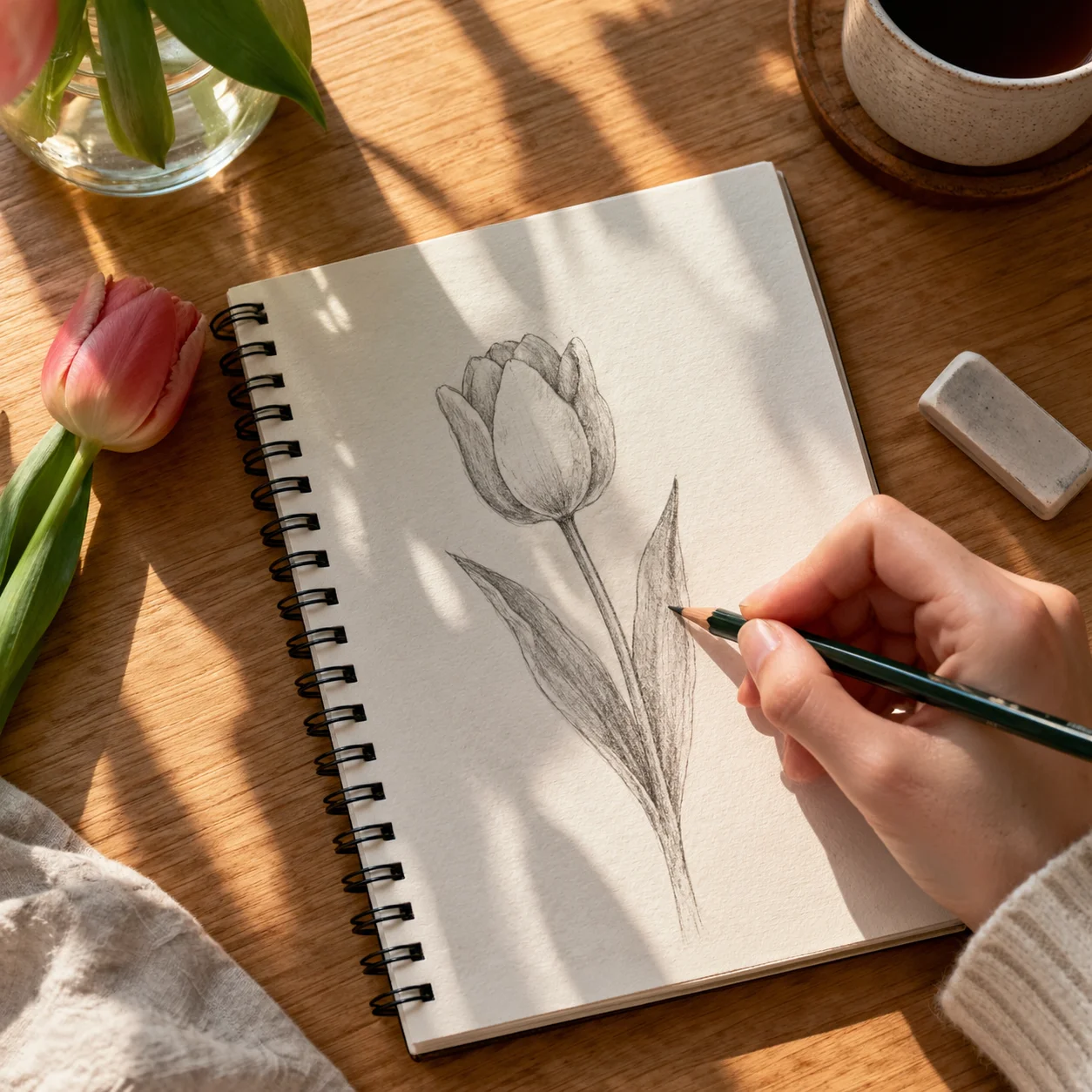 Hình 4 trong bộ sưu tập vẽ hoa tulip