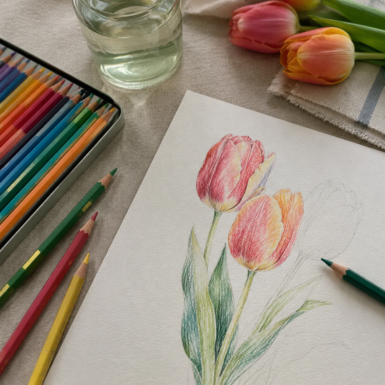 Hình 20 trong bộ sưu tập vẽ hoa tulip