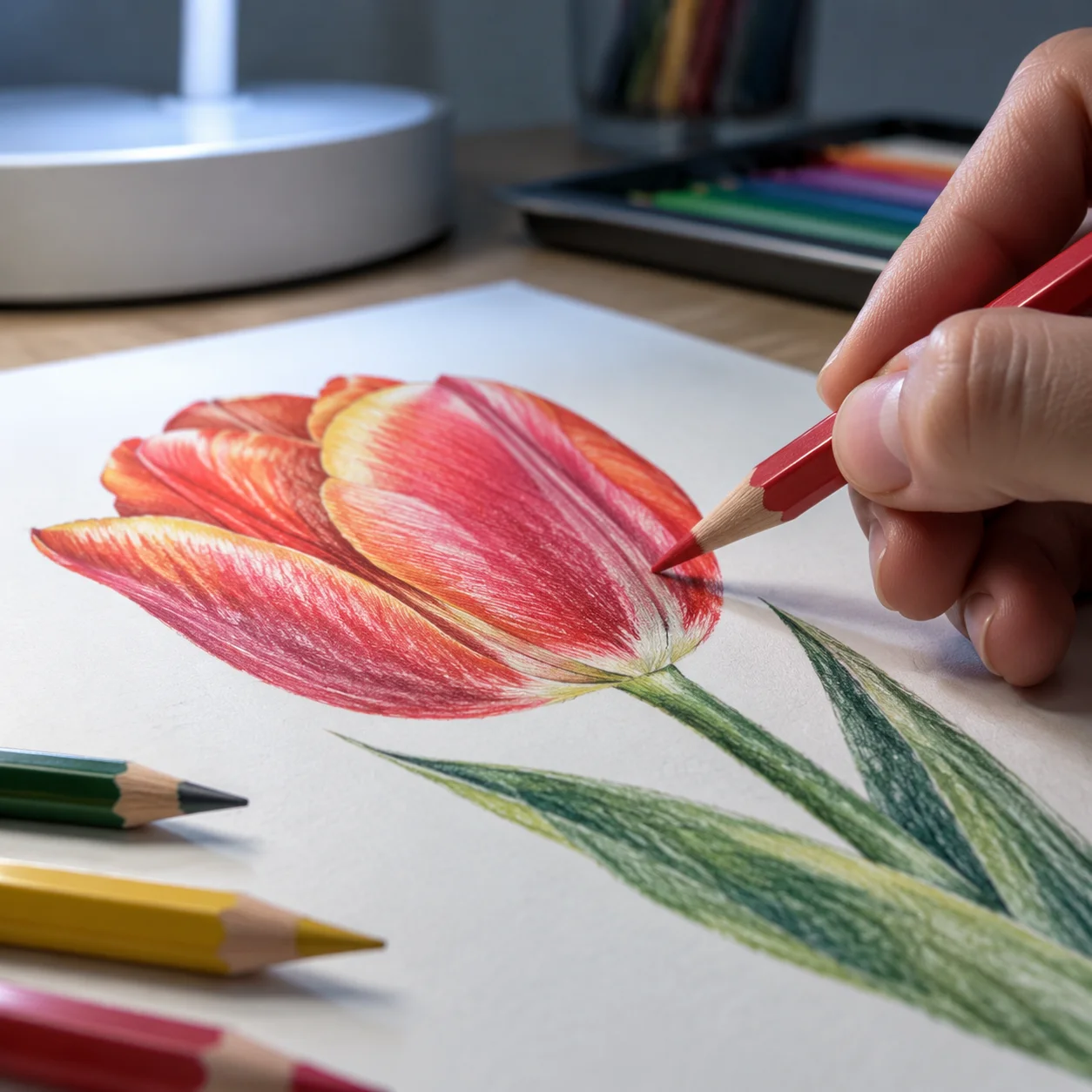 vẽ hoa tulip: gợi ý số 6