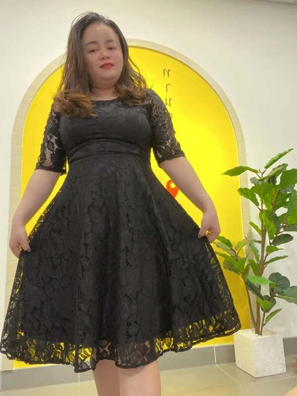 Đầm big size trung niên ren tay lỡ - Ảnh 5