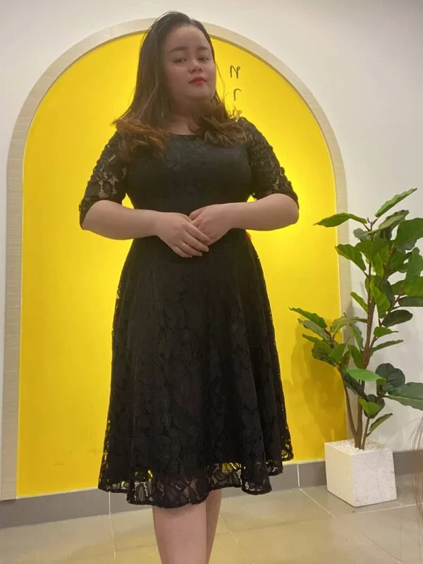 Đầm big size trung niên ren tay lỡ - Ảnh 6