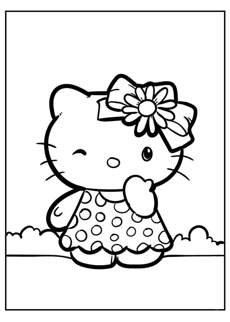 99+ Tuyển tập tranh tô màu Hello Kitty đơn giản cho bé