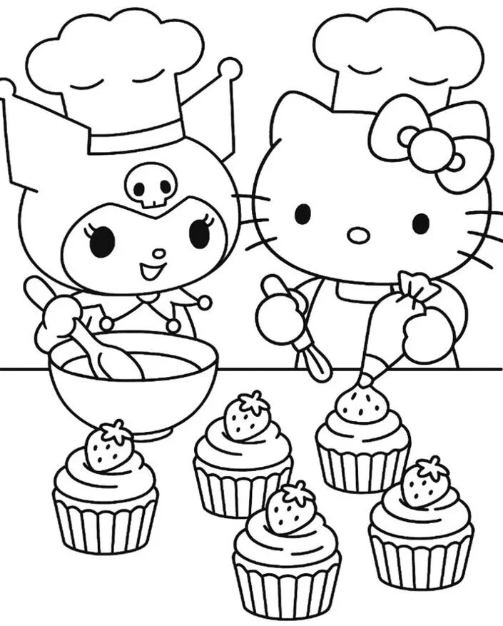 Tổng hợp tranh tô màu Hello Kitty đẹp và dễ tô dành cho trẻ mầm non