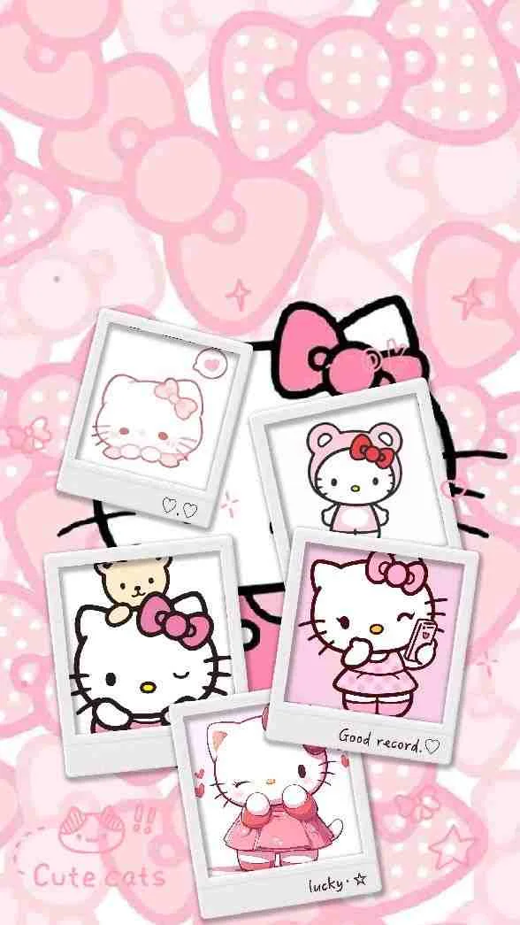 hình ảnh hello kitty cute với phong cách trang trí ảnh ghép màu hồng dễ thương