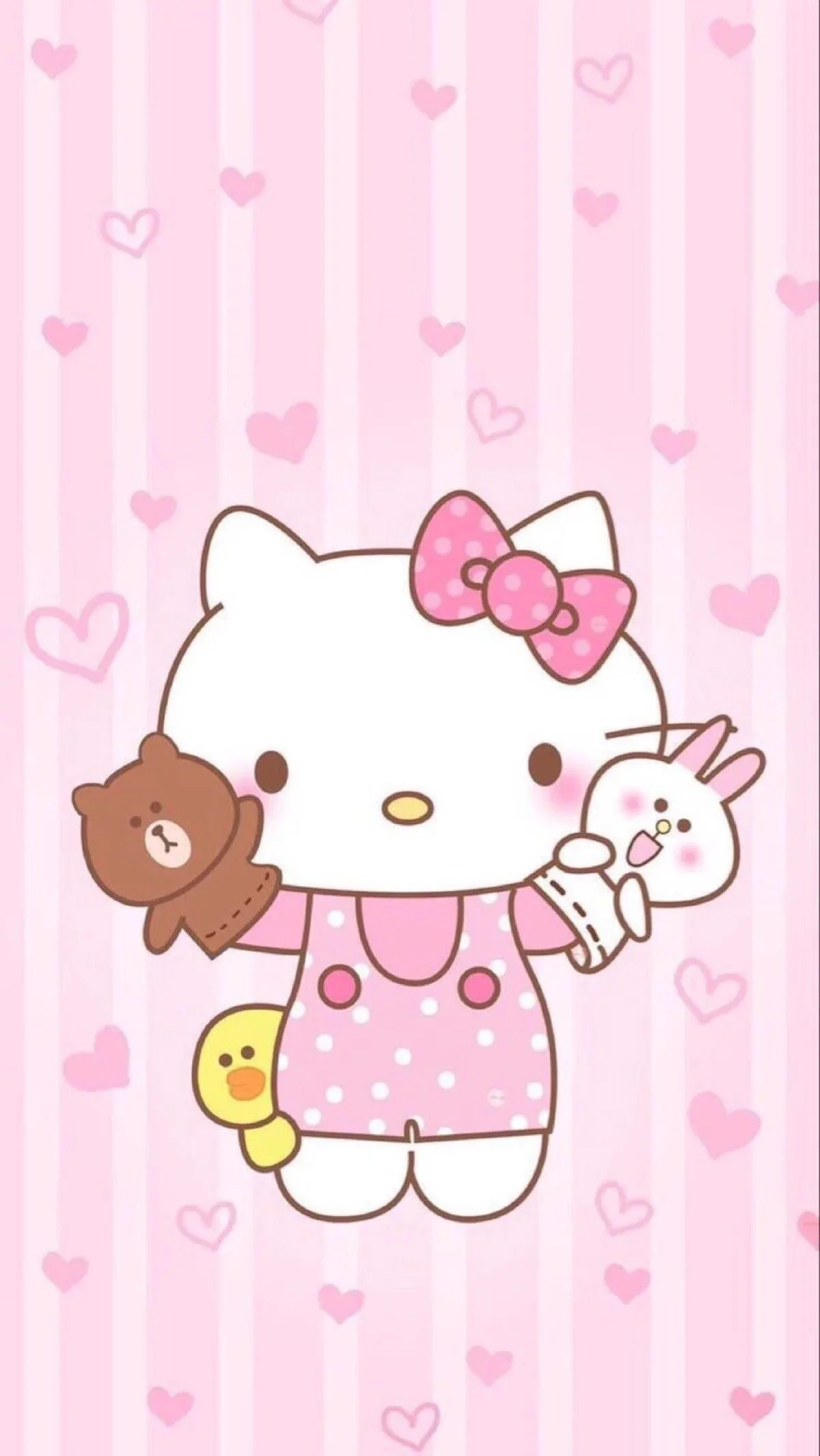 hình ảnh hello kitty cute màu hồng dễ thương với các nhân vật hoạt hình